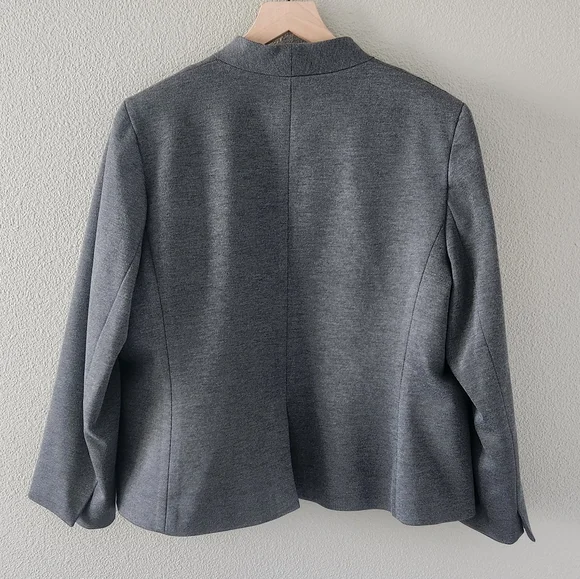 J. Crew Going Out Blazer Size 18 in Heather Dove Grey Stretch Open Collarless - Picture 4 of 9